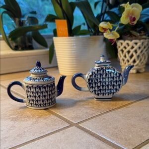 Blue and White Chinoiserie Teapot Set
